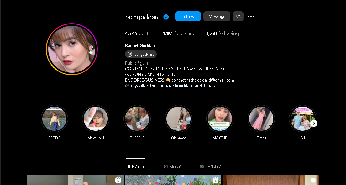 Rachel Goddard Skincare Influencer Indonesia